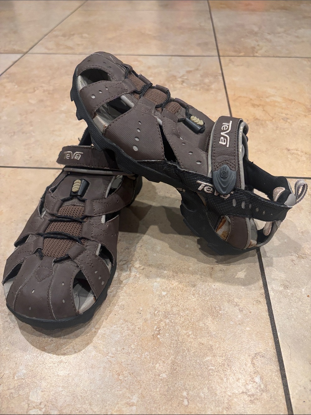 Teva Kids Dark Brown Closed-Toe Adventure Sandals great for Hiking.
